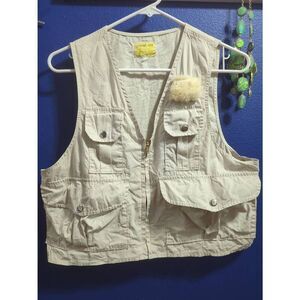 Vintage 50s 60s Women’s Fly Fishing Vest Cotton Utility Multi Pocket Outdoor